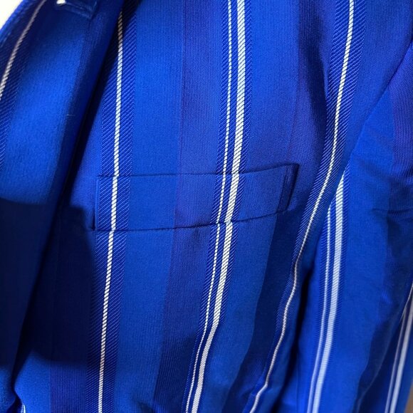 J.Crew Collection Alfie Blazer Striped Jacquard Blue Size 6 BP794 - Picture 11 of 13